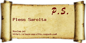 Pless Sarolta névjegykártya