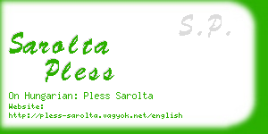 sarolta pless business card